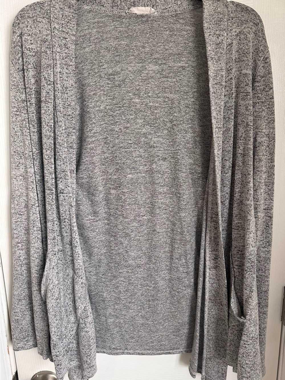 Grey Open-Front Women's Cardigan Sweater